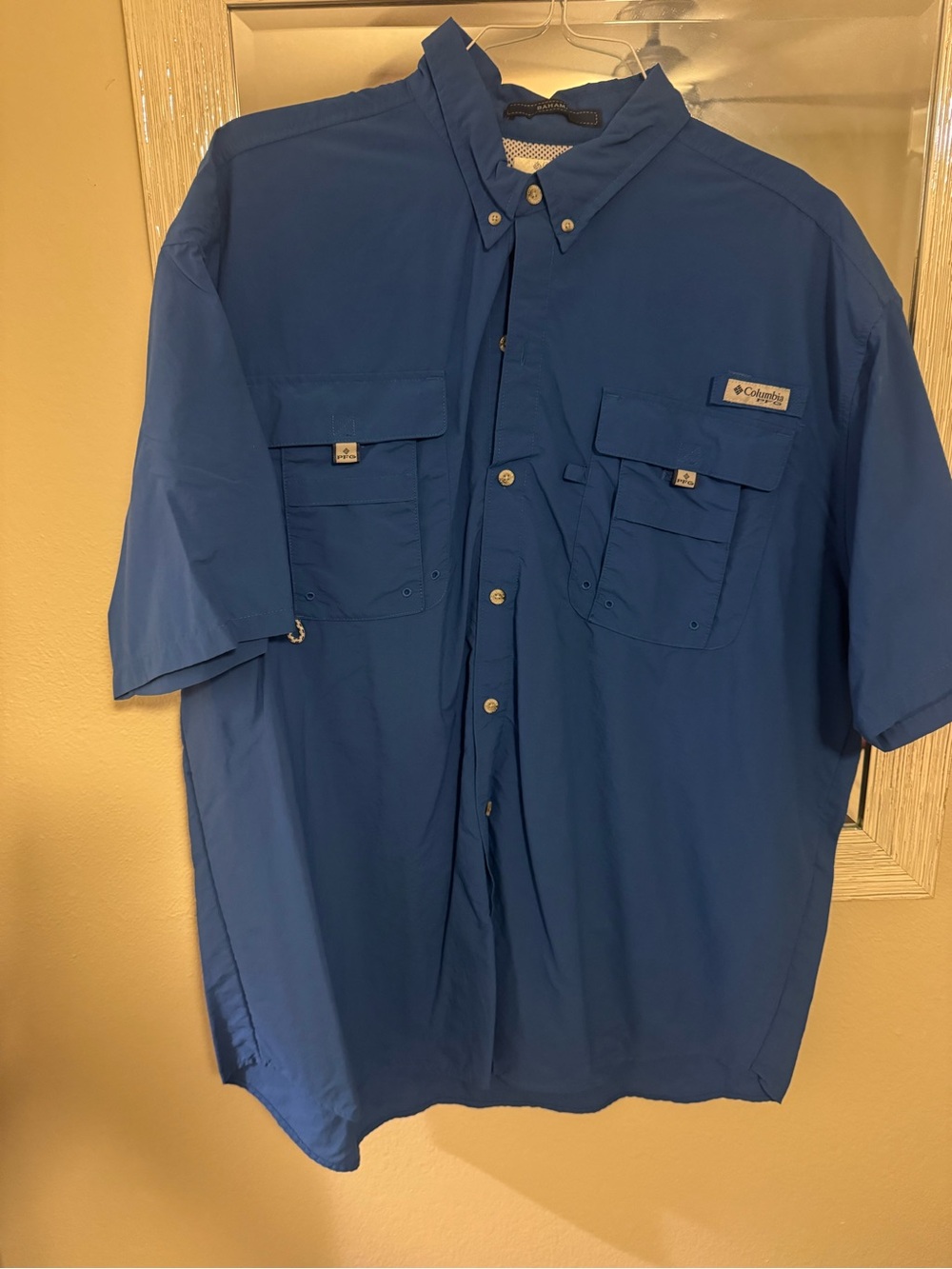 Columbia PFG Bahama Men’s 2X Tall Blue Short Sleeve Fishing Shirt